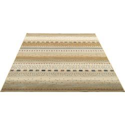 Teppich GINO FALCONE "Cherina GF-132" Teppiche Gr. B/L: 120 cm x 170 cm, 8 mm, 1 St., beige Esszimmerteppiche Ethno Design, gestreift, leichter Glanz, 100 % Viskose, Wohnzimmer