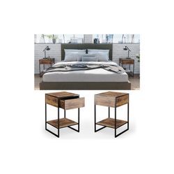 Vicco Nachttisch Nachtkommode Nachtschrank Fyrk 2er Set Boxspringbett Schublade