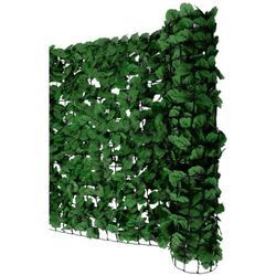 Neuwertig] Balkonsichtschutz, Sichtschutz Windschutz Verkleidung für Balkon Terrasse Zaun 300x100cm Blatt dunkel - green
