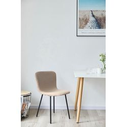 4-Fußstuhl SALESFEVER Stühle Gr. B/H/T: 44 cm x 79 cm x 52 cm, 4 St., Bouclé Strukturoptik-uni, Bouclé Optik 4er Set Beige + Metall, beige (beige, schwarz, schwarz) 4-Fuß-Stühle