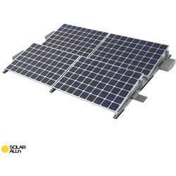 Flachdach Montagesystem für Solaranlagen mit 4 Modulen, Süd & Ost/West Ausrichtung (10°) - Solar Allin