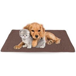 Haustiermatte - 60x80cm ( Braun ) Haustierdecken öko-tex 100 perfekt für Katzen bis große Hunde - s-xl - Steppdecke für Sofa / Bett - Schutz - Braun