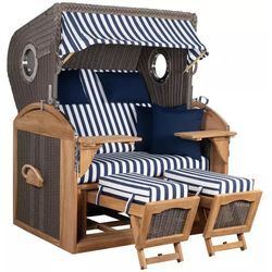 Strandkorb.co Strandkorb Werdum XL Teak PE grey Dessin 518