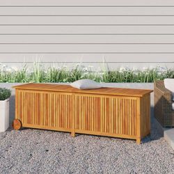 Gartentruhe,Gartenbox mit Rollen 150x50x58 cm Massivholz Akazie vidaXL