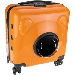 Primematik - Haustier Transportbox Transportkoffer Raumkapsel Rucksack für Hunde und Katzen Orange