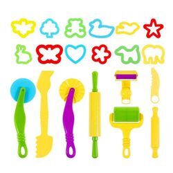 Lubgitsr Lernspielzeug Knetwerkzeug Knete Zubehör 20 Pcs Teig Werkzeuge Spielzeug Kinder (20-St)