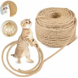 Minkurow - Natürliches Jute-Seil für die Reparatur und den Austausch von Kratzsäulen für Katzen, Kratzbäume, Kratzbaum, Katzenkratzunterlage, 8 mm x