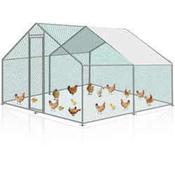 Hühnerstall 3x2x2m Hühnerhaus Kleintierstall Freilaufgehege Kleintiergehege Voliere Freigehege Hühnerkäfig Geflügelstall Verzinkter Stahlrahmen mit