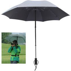 Taschenregenschirm EUROSCHIRM "teleScope handsfree, silber" silberfarben (silber) Regenschirme Taschenschirm Taschenschirme