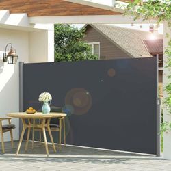 Seitenmarkise, ausziehbar 180 x 300 cm Seitenwandmarkise Markise, Sichtschutz, Sonnenschutz, Blickdicht, Seitenrollo, für Balkon, Garten, Terrasse,