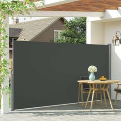 Seitenmarkise, ausziehbar 190 x 450 cm Seitenwandmarkise Markise, Sichtschutz, Sonnenschutz, Blickdicht, Seitenrollo, für Balkon, Garten, Terrasse,