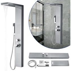 Duschsäulen mit Thermostat Duschpaneel Duschsystem Edelstahl Duscharmatur Duschset mit Regendusche, Massagedusche, Wasserfalldusche, Handbrause