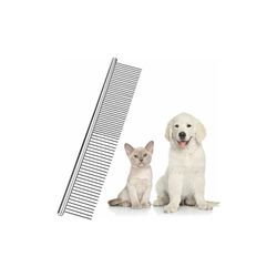 Amirror Smart Ug - Haustierkamm aus Edelstahl, Fellpflegekamm, runder Zahn-Hundekamm für Hunde und Katzen mit verfilztem Haar (19 x 3 cm) ha