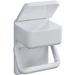 Toilettenpapierhalter 2 in 1 & Reinigungsschwamm, 2er Set, Weiß - weiß - Wenko