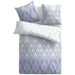 Bestlivings - Bettwäsche 2-tlg. ( Raute Blau ) 100% Satin Baumwolle, 135x200cm und 80x80cm Set, kuschelig weicher Bettbezug - mit Reißverschluss