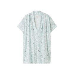 TOM TAILOR Damen T-Shirt mit V-Ausschnitt, blau, Allover Print, Gr. S