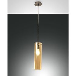 Fabas Luce Moderne Retro Pendelleuchte SINTESI 1-flammig E27 amber mit hochwertigem Röhrenglas