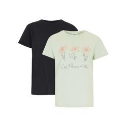 Basic T-Shirt mit Druck (2er Pack)