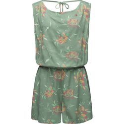 Ragwear Jumpsuit Zella Print schicker, kurzer Damen Overall mit Alloverprint, grün