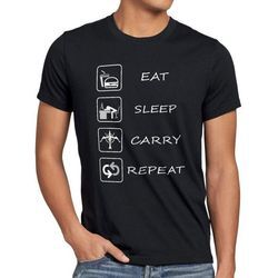 style3 Print-Shirt Herren T-Shirt Eat Sleep Carry Repeat legends league lol carry gamer dota game
