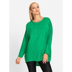 Longshirt HEINE "Longshirt" Gr. 38, grün (grasgrün) Damen Shirts Jersey