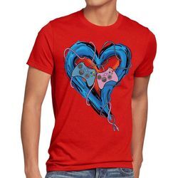 style3 Print-Shirt Herren T-Shirt Gamer Love videospiel partnerschaft liebe