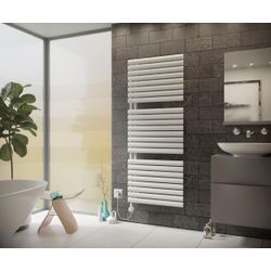 XIMAX Elektrischer Badheizkörper "Fortuna-Open, 1164 mm x 600 mm", weiß, B/H/T: 60cm x 116,4cm x 9,5cm, seidenmatt, Heizkörper, 600 Watt, Heizstab Typ 5, Weiß