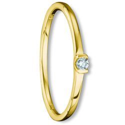 Diamantring ONE ELEMENT "0.04 ct Diamant Brillant Ring aus 585 Gelbgold" Fingerringe Gr. 48, mit Diamant, Gelbgold 585-Diamanten, goldfarben (gold) Damen Diamantringe Gold Schmuck