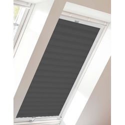 Dachfensterplissee SUNLINES "Young Style Crush" Plissees Gr. 79,5 cm, zweiseitig verschiebbar, 117,3 cm, grau (anthrazit, weiß) Dachfensterplissees mit Führungsschienen