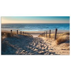 Küchenrückwand ARTLAND "Weg zum Nordseestrand Sonnenuntergang" Spritzschutzwände Gr. B/H: 90 cm x 50 cm, beige (naturfarben) Küchendekoration Alu Spritzschutz mit Klebeband, einfache Montage