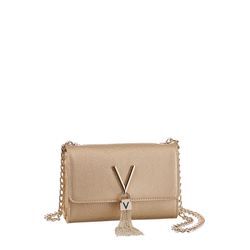 Mini Bag VALENTINO BAGS "DIVINA" Gr. B/H/T: 17 cm x 11,5 cm x 4 cm, goldfarben Damen Taschen Handtaschen Handtasche Tasche Schultertasche Kettentasche