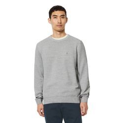 Rundhalspullover MARC O'POLO Gr. M, grau (silver gray melange) Herren Pullover Rundhalspullover in Piqué-Struktur