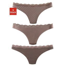 LASCANA String mehrfarbig Gr. 32/34 für Damen. Mit Spitze. Körpernah. Nachhaltig.