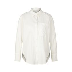 TOM TAILOR Damen Loose Fit Bluse mit Brusttasche, weiß, Uni, Gr. 36