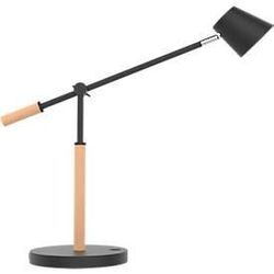 LED-Tischleuchte UNILUX VICKY, 9 W, 900 lm, 3000 K, 3 Leuchtstärken, dimmbar, USB-Ladefunktion, Buchenholz & Stahl, schwarz-buche