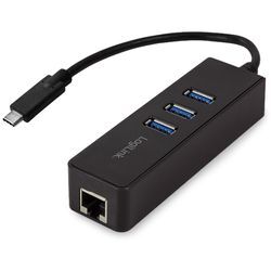 LOGILINK USB-C Ethernet-Adapter UA0283, USB-Switch, 3-port