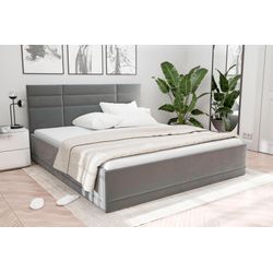 Polsterbett "Prag", grau, B:200cm L:210cm, Bezug 100% Polyester, Polsterung: Polsterwatte, Material Gestell: gepolsterter Holzwerkstoff, WESTFALIA SCHLAFKOMFORT, Betten, 3 Matraztenarten wählbar, mit und ohne Bettkasten