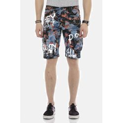 Jeansbermudas CIPO & BAXX "Bermuda & Short", Herren, Gr. 29, Normalgrößen, blau, 98% Baumwolle 2% Elasthan, unifarben, regular fit kurz, Jeans, mit angesagtem Denim-Coating, CK204
