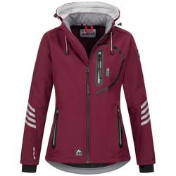 Softshelljacke ARCTIC SEVEN "ASNicolia", Damen, Gr. 4XL, grau (weinrot, grau), Obermaterial: 96% Polyester, 4% Elasthan; Innenmaterial: 100% Polyester, Jacken, funktionale Outdoorjacke mit abnehmbarer Kapuze