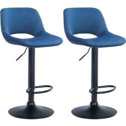 CLP 2er Set Barhocker Camden I Samt-Bezug