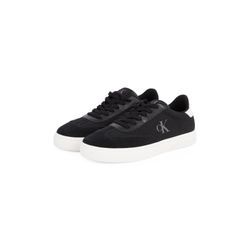 Sneaker CALVIN KLEIN JEANS "CLASSIC CUPSOLE LOW MIX MG", Herren, Gr. 44, schwarz-weiß (schwarz, weiß), Leder, Lederimitat, Textil, unifarben mit Farbeinsatz, Schuhe, Schnürschuh, Halbschuh, Freizeitsneaker mit Logoschriftzug
