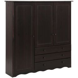 Wäscheschrank HOME AFFAIRE "Minik", braun (dunkelbraun), B:140cm H:140cm T:35cm, Massivholz, Schränke, Mehrzweckschrank, aus schönem massivem Kiefernholz, in unterschiedlichen Farbvarianten