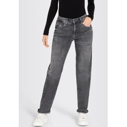5-Pocket-Jeans MAC "STRAIGHT", Damen, Gr. 38, Länge 30, schwarz (anthrazit wash30), Denim/Jeans, Obermaterial: 70% Baumwolle, 17% Polyester, 11% Lyocell, 2% Elasthan, straight fit normal, Jeans, mit Stretch