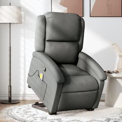 Massagesessel Mit Aufstehhilfe Stoff Dunkelgrau | Mit Massage: Ja | Modell: Manuelles Neigesystem