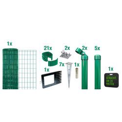 Schweißgitter ALBERTS "Fix-Clip Pro", grün, H:81cm, Stahl, Zaunelemente, Höhe: 80-150cm, Gesamtlänge: 10 und 25m, mit Bodenhülsen