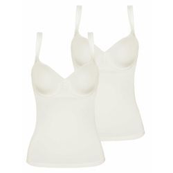 BH-Hemd VIANIA "2er Pack BH Hemd Basic", Damen, Gr. 75, Cup D, cream cream, Stoff, Obermaterial: 90% Polyamid PA. 10% Elasthan EL., BHs