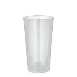 Trinkbecher Papstar, Mehrweg, 0,3 l, Ø 70 mm, mit Füllstrich & Stapelkante, unzerbrechlich, spülmaschinengeeignet, r, PP, transluzent, 10 Stück