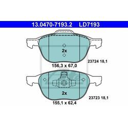 ATE Bremsensatz-Vorderachse Bremsensatz, Scheibenbremse vorne hinten rechts links belüftet 265mm für GENERAL MOTORS MAZDA VAUXHALL SAAB FORD VOLVO OPE