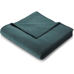 Wohndecke BIEDERLACK "Unicolour", grün (smaragd), B:150cm L:200cm, Baumwolle, Polyacryl, Polyester, Wohndecken, in vielen Farben, Kuscheldecke