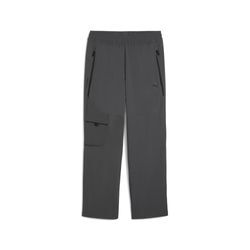 Sporthose PUMA "PUMATECH Relaxed Cargohose Herren", Herren, Gr. L, Normalgrößen, grau (dusky gray), Obermaterial: 6% Elasthan, 94% Nylon; Aufgesetzte Tasche: 50% Polyester, 50% Elastomultiester; Seitentasche – Oben: 100% Polyester; Seitentasche – Unten: 94% Nylon, 6% Elasthan, unifarben, relaxed fit, Hosen
